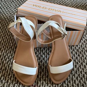 NWT! Wild Diva White Sandals - 8.5